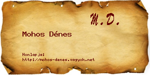 Mohos Dénes névjegykártya